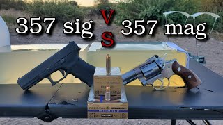 357 sig VS 357 Magnum Federal HST Ballistics Gel Test [upl. by Blainey]