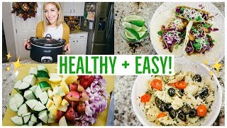 HEALTHY CROCKPOT MEALS 3 EASY RECIPE IDEAS BEEF 🌮🍍 CHICKEN 🍗  VEGETARIAN 🍝🥗  Brianna K [upl. by Huber804]