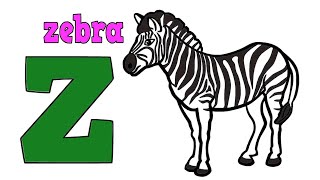 Zebra Drawing and Coloring For Kids Learning Colors and Zebra Coloring Pages [upl. by Arihsay229]