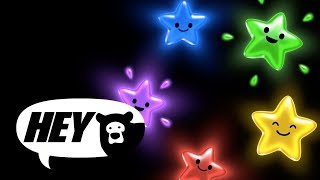 Hey Bear Sensory  Rainbow Stars Relaxing sleep video  lullaby music Baby Sensory [upl. by Ahsiem293]