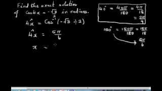 Finding the exact solution in radians [upl. by Ioj893]