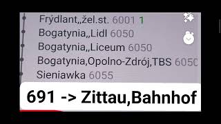 Linia 691 Frýdlant Železniční stanice kierunek Zittau Bahnhof [upl. by Feilak263]