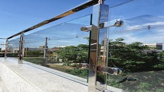 Stainless Steel Glass Railing For balcony  how to make steel glass balcony railing [upl. by Anival]