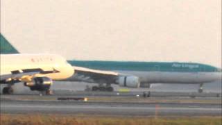 Aer Lingus Arrival LAHSO Boston Logan International Airport [upl. by Eanar]