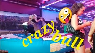 bull riding machine funny  bull riding highlights 2023  bull riding in benidorm  Crazy 🤪 girls [upl. by Orth664]