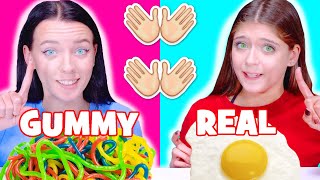 ASMR Gummy Food and Real Food Mystery Wheel Mukbang [upl. by Tali]