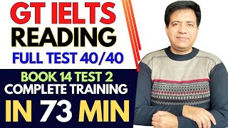 GT IELTS Reading Full Test 4040 Questions  Complete Training In 73 Minutes By Asad Yaqub [upl. by Eimile]