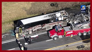 Aerial video from site of fatal Ohio highway crash [upl. by Etnahsa]