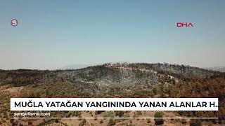 MUĞLA Yatağan yangınında yanan alanlar havadan görüntülendi [upl. by Gariepy]