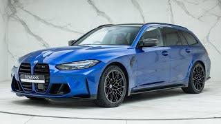 2023 BMW M3 Touring  Portimao Blue  Walkaround amp Interior amp Revs [upl. by Tarfe]