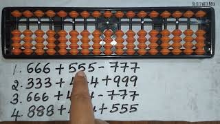 Addition amp Subtraction of 3 digit numbers using Abacus  stepbystep [upl. by Yellac]