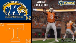 Kent State at 7 Tennessee  Week 3 Simulation  College Football 25 [upl. by Brianne723]