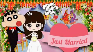 GTA 5  Franklin amp Shinchan Got Married in GTA 5  Franklin Celebrating Shinchan Wedding  JSS GAMER [upl. by Brit]