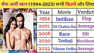 Saif Ali Khan All Movies List Name  Saif Ali Khan All Hit And Flop Movies Name List  Saif Ali Khan [upl. by Eedrahs198]