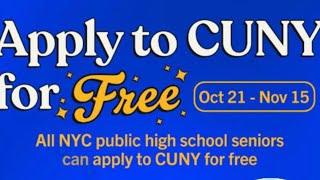 Apply Until Nov 15 No NYC College Application Fee [upl. by Edmonds]