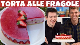 TORTA ALLE FRAGOLE SPETTACOLARE  cheesecake mousse moderna  ricetta di LUCAKE  Davide Zambelli [upl. by Aronoel819]