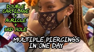 Double Cartilage Piercing Helix  Multiple Piercings in One Day Experience The Truth [upl. by Trainor]