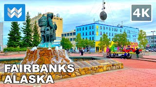 4K Downtown Fairbanks in Alaska USA  Virtual Walking Tour amp Travel Guide 🎧 Binaural ASMR [upl. by Aeduj62]