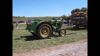 Antique John Deere tractor in action at 2009 LaGrange Engine Club Show Wellington Ohio [upl. by Roinuj110]