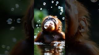 Monkey loves bubbles 💖🫧 babyanimals beautifulnature [upl. by Althee]