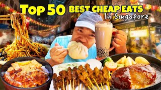 Top 50 BEST Local CHEAP EATS in Singapore From Hawker Centers to Michelin Foods [upl. by Acinorej]