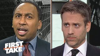 Stephen A to Max Kellerman Carson Wentz deserves more respect  First Take [upl. by Elleirol]