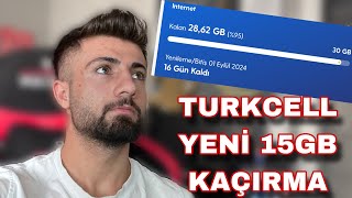 TURKCELL GÜNCEL 15GB HEDİYE İNTERNET KAMPANYASI KAÇIRMA [upl. by Adyaj938]