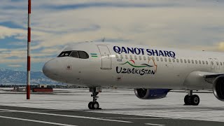 XPlane 12 Tashkent  Urgench  Bukhara Toliss Airbus A321 Neo FlightFactor Airbus A320 Qanot… [upl. by Buhler]