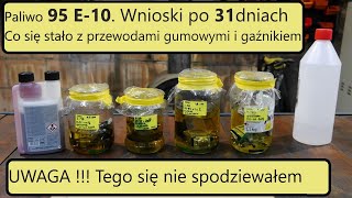 rpgarażowo Gaźnik i przewody paliwowe 31 dni w paliwie E10 E20 E50 E100 Co się stało Wnioski [upl. by Aneerak]