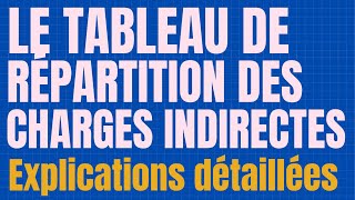 Le Tableau de Répartition des Charges Indirectes I Exercice Corrigé avec Explications Détaillées [upl. by Ap679]