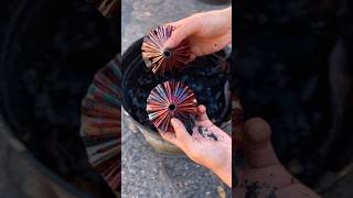 Making metallic Christmas ornaments out of porcelain in a raku kiln ceramic christmas pottery [upl. by Anaeed895]