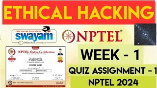 Ethical hacking NPTEL Assignment 1 week 1 answers 2024 [upl. by Gibrian]