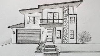 Designing a Modern Home  Stunning Architecture Sketch Tutorial  Pencil Drawing [upl. by Ahsyek]