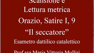 Scansione e lettura metrica Orazio Satira I 9 Il seccatore metro esametro dattilico catalett [upl. by Slein522]