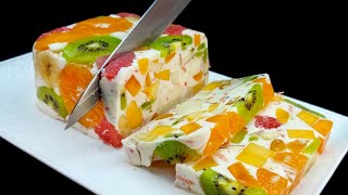 Nur Milch und Obst Leckeres und gesundes Dessert ohne Gelatine und Backen in 5 Minuten [upl. by Ardnuek261]