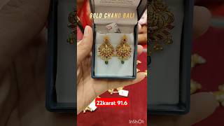 Gold earrings latest design 22karat hallmarked Beautiful lightweight Chand Bali collection [upl. by Ernald341]