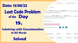 Substring with Concatenation of All Words  Leetcode Daily Challenge [upl. by Etti]
