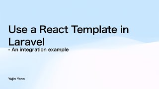 Integrate Reacttemplate into Laravel Project [upl. by Leitman]