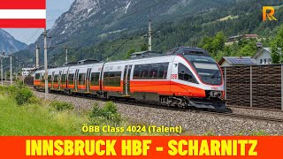 Cab Ride Innsbruck  Scharnitz Karwendelbahn Austria Train driver’s view in 4K [upl. by Carli]