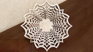 Fretwork bowl basket  Scroll saw art [upl. by Darsey]