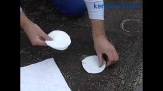 Fleece cuttings for waterproofing of corners with KEMPEROL [upl. by Airitak484]