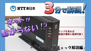 NTT東日本 光回線不具合、ネットが繋がらない＃1「ランプのチェック解説編」 [upl. by Harleigh]