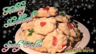 Holiday Shortbread Spritz Cookies Recipe [upl. by Lotson]