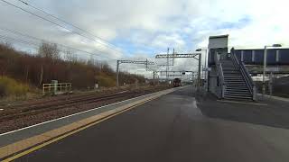 Glasgow to Edinburgh train at Carstairs on 20241127 on Calf Visine 3d VR180 [upl. by Baniaz]