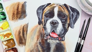 How to Paint a Brindle Dog in Watercolor [upl. by Euqirne249]