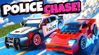 Cops VS Robbers Lego Police Chase Ends in BIG CRASHES in Brick Rigs Multiplayer [upl. by Gnoix]