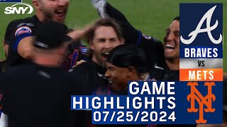 Jeff McNeil walks it off in extras  Mets vs Braves 7252024  NY Mets Highlights  SNY [upl. by Attiuqal]