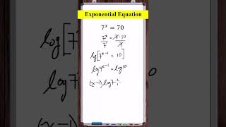 Exponential Equation  7x70 [upl. by Aalst]