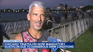 Swim portion of Chicago Triathlon canceled due to lake conditions [upl. by Nerral]