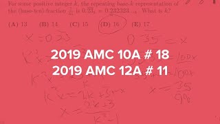 2019 AMC 10A 18  AMC 12A 11 [upl. by Esma]